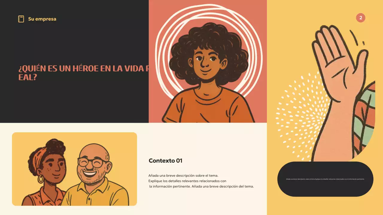 Presentación de inspiración retro naranja