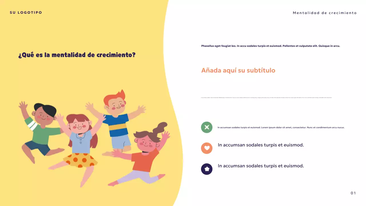 Presentación de mentalidad lúdica naranja