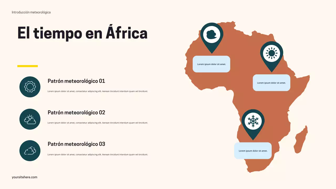 Presentación del clima moderno en negro y naranja