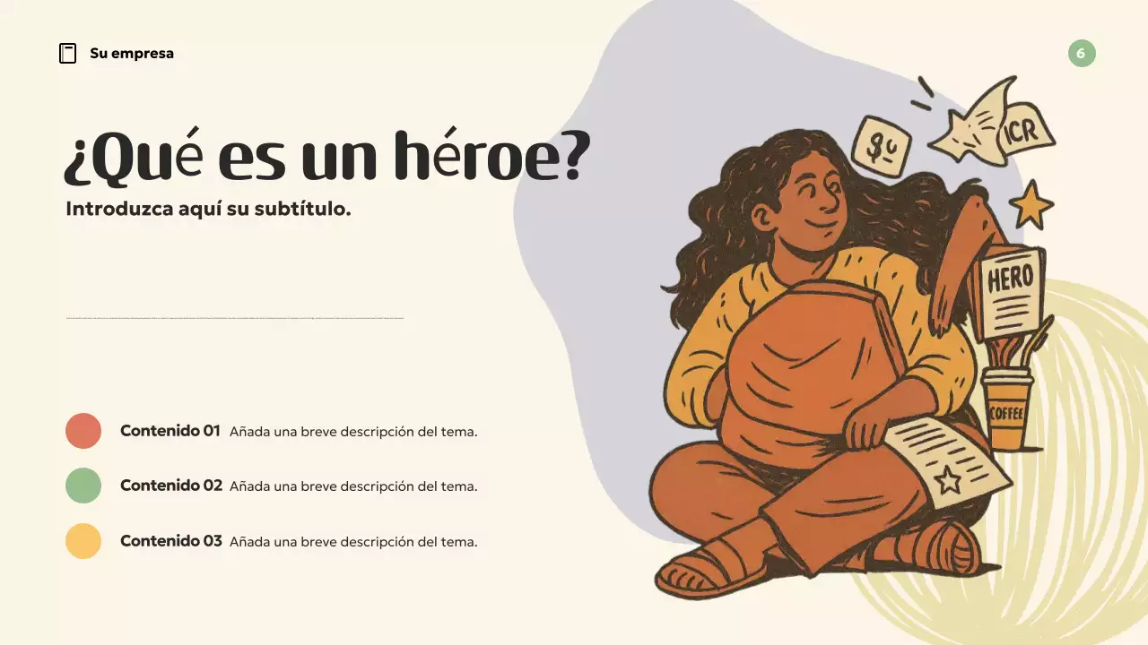 Presentación de inspiración retro naranja