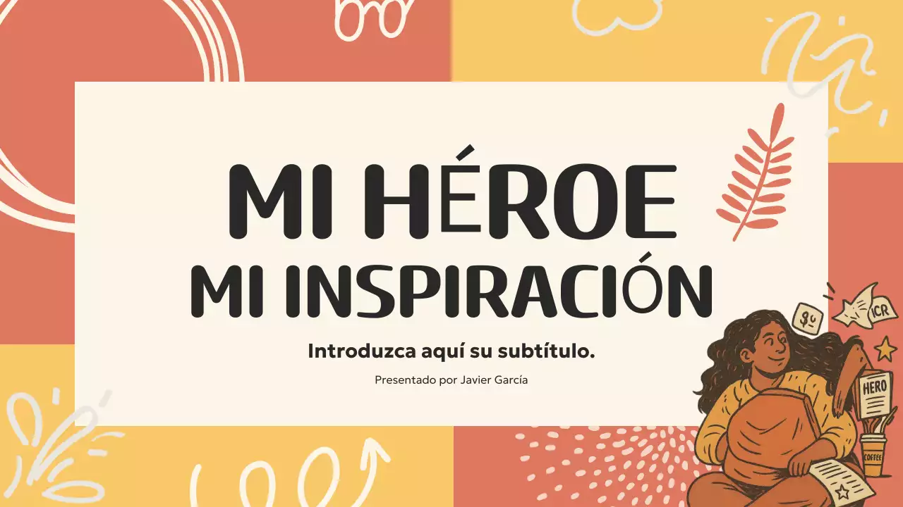 Presentación de inspiración retro naranja