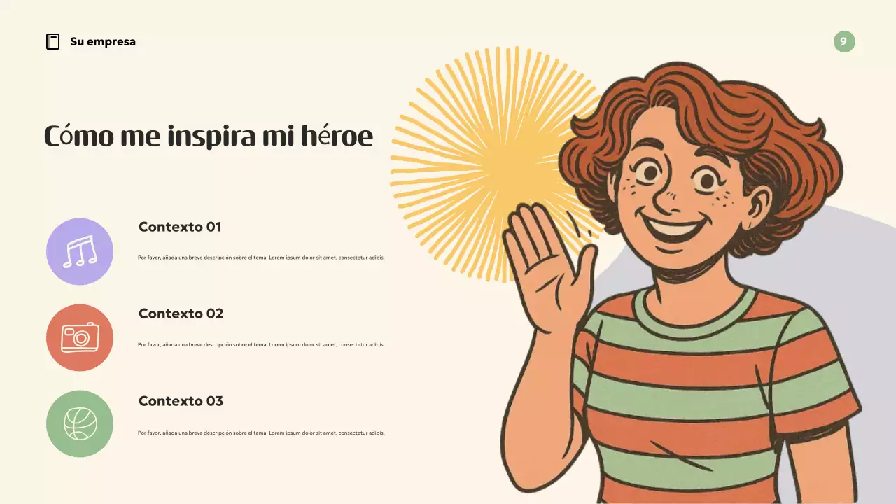 Presentación de inspiración retro naranja