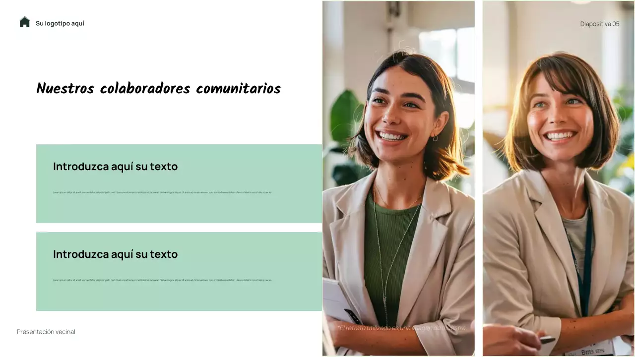 Presentación de mi barrio con flores sencillas y verdes