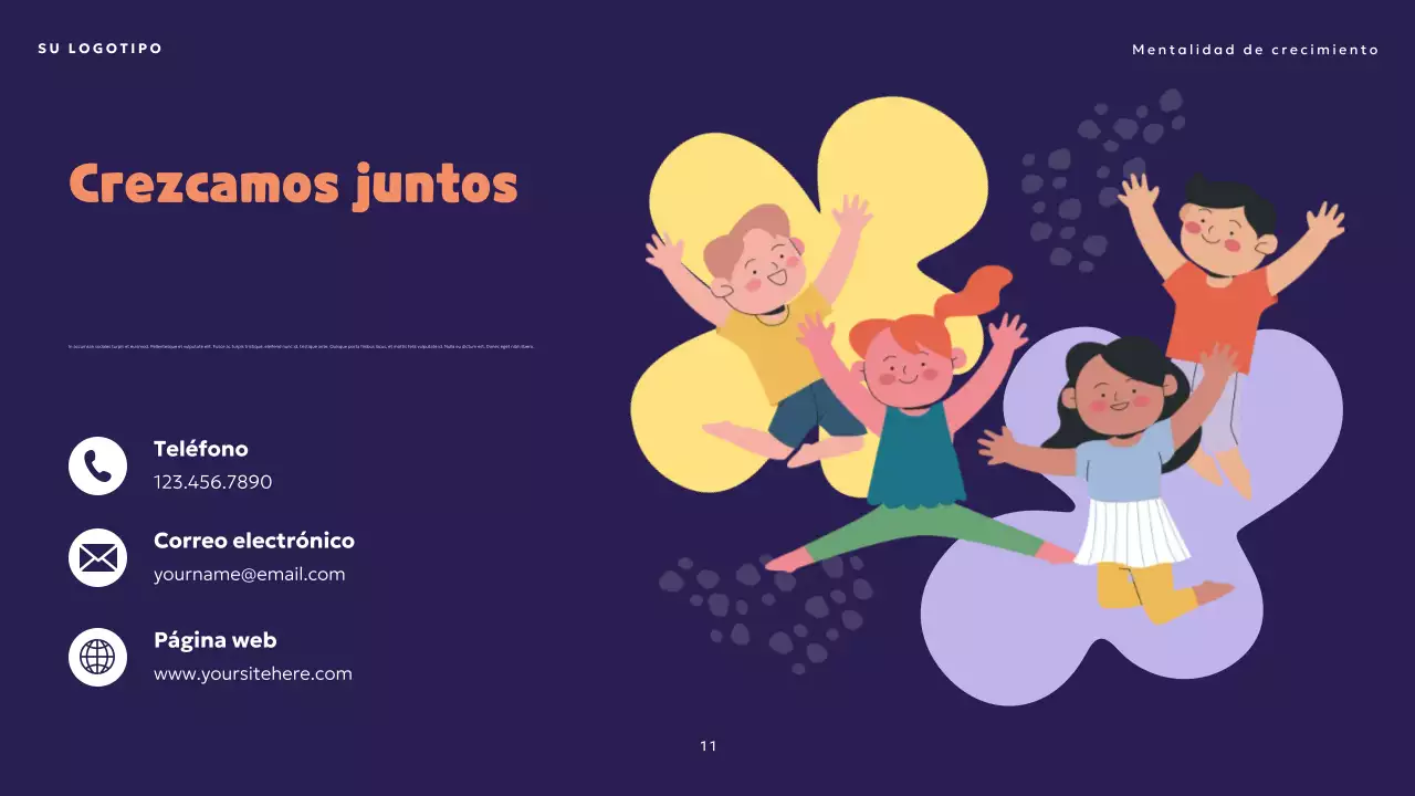 Presentación de mentalidad lúdica naranja