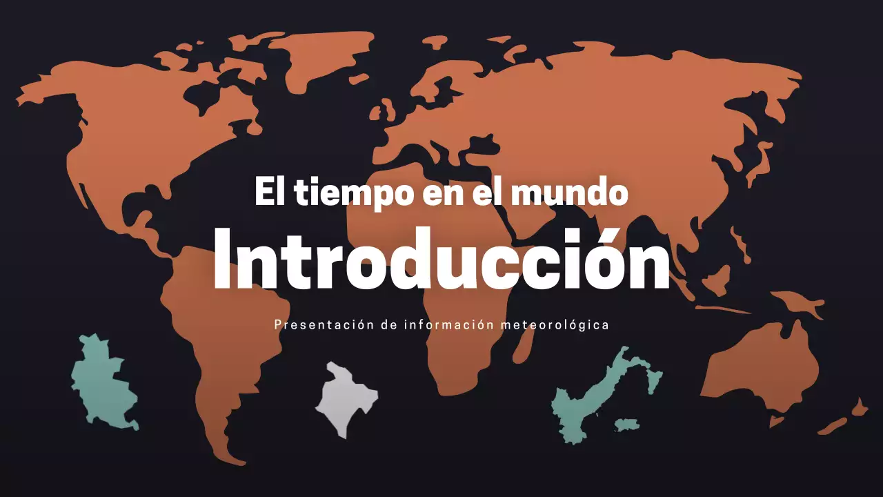 Presentación del clima moderno en negro y naranja