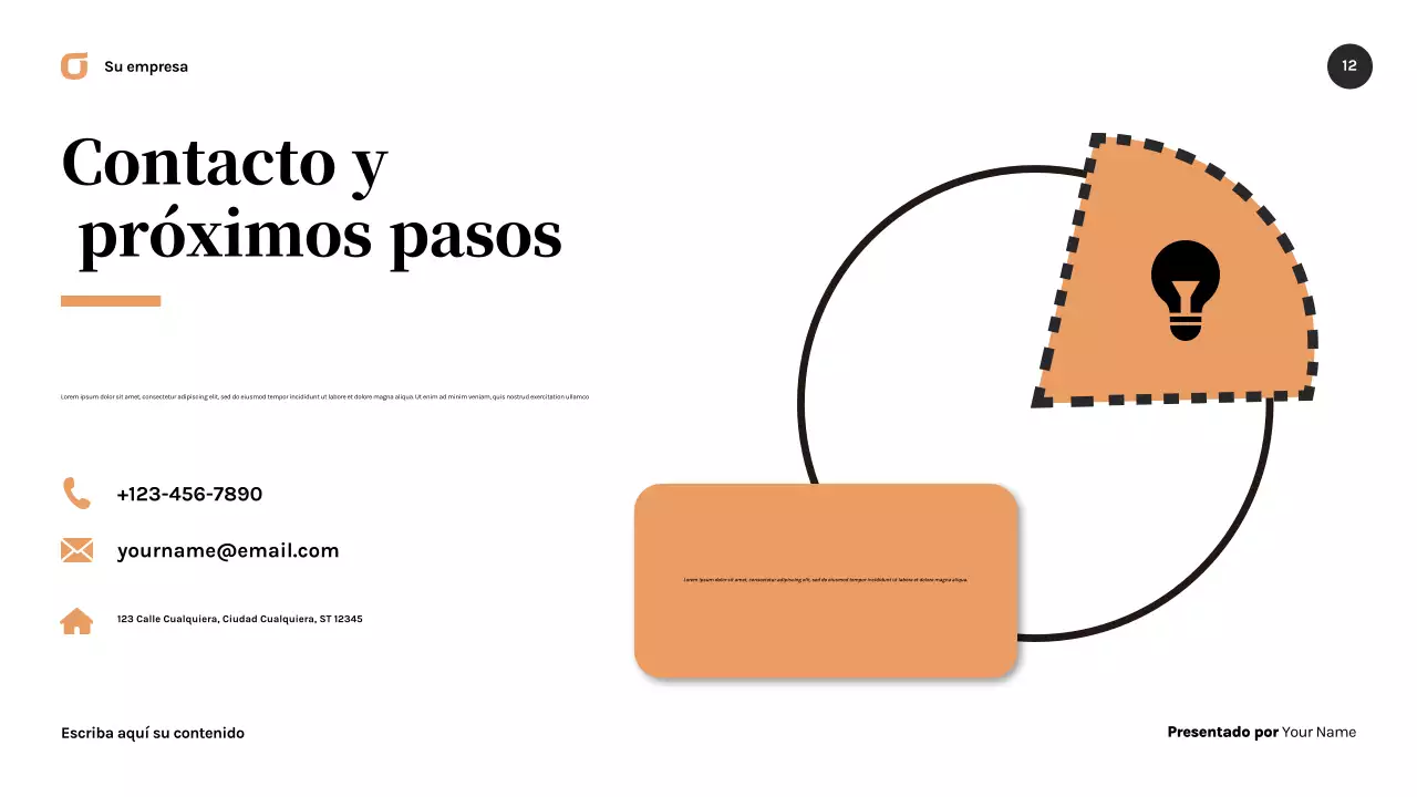 Presentación empresarial moderna en negro