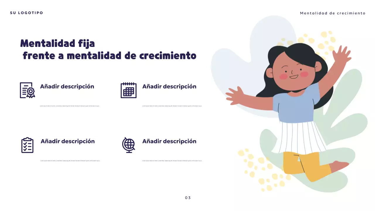 Presentación de mentalidad lúdica naranja