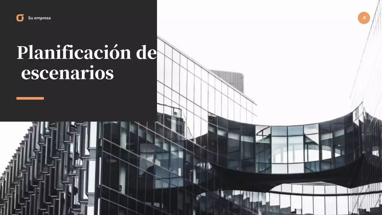 Presentación empresarial moderna en negro