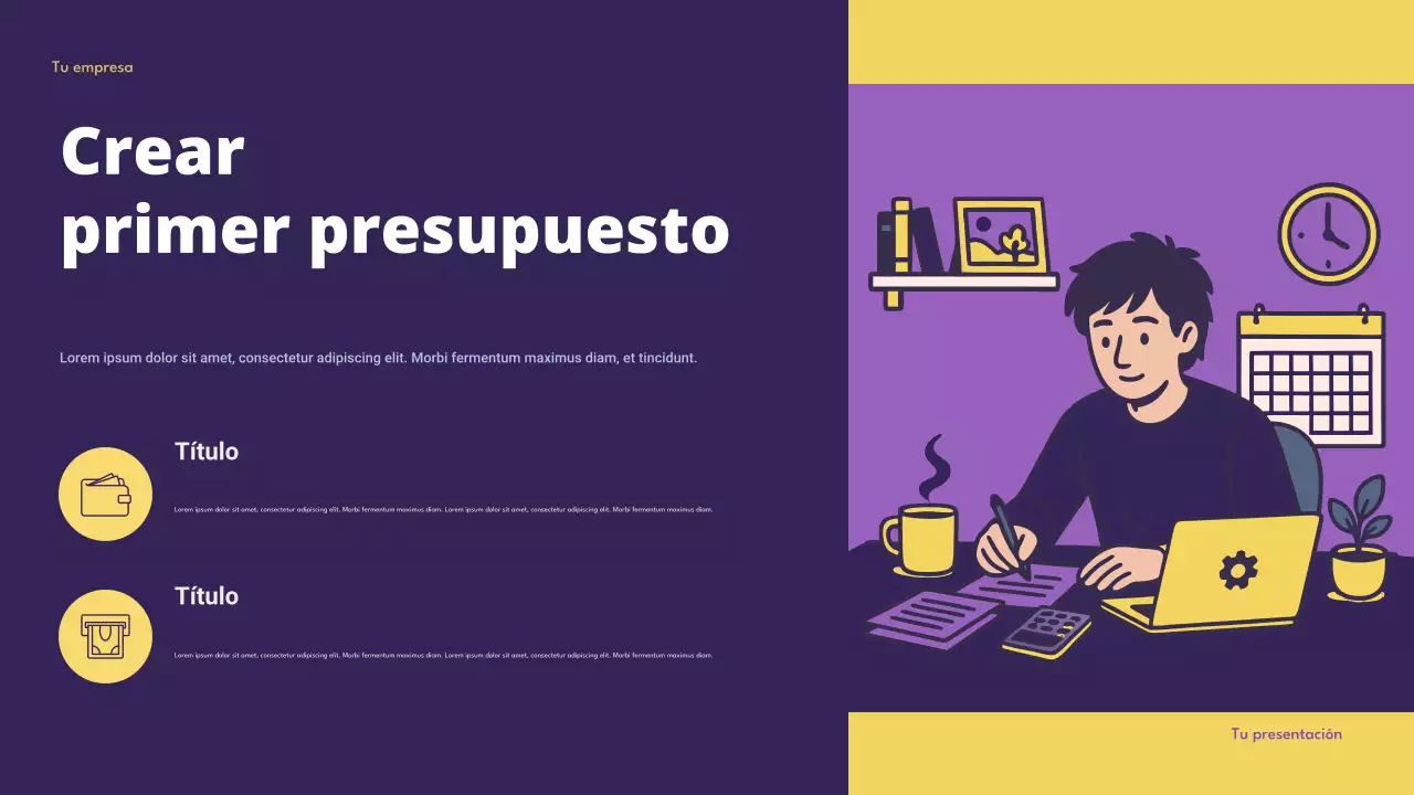 Presentación de presupuesto inteligente de Purple Modern Finance