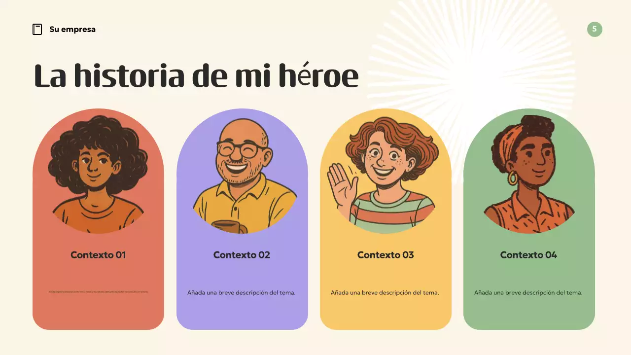 Presentación de inspiración retro naranja