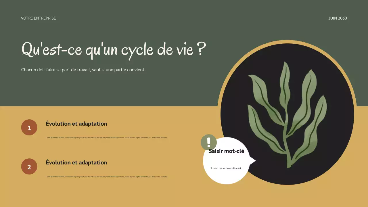 Présentation des cycles de vie de la nature botanique de la sauge