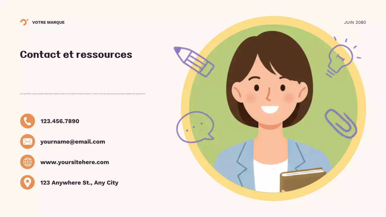 Présentation géométrique orange de la nouvelle année scolaire