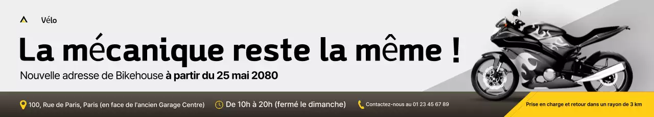 Avis de l'atelier de réparation de motos Black Modern