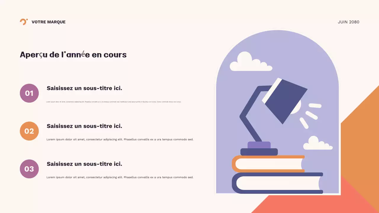 Présentation géométrique orange de la nouvelle année scolaire