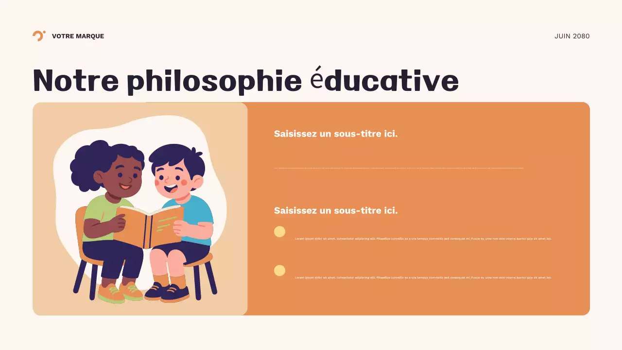 Présentation géométrique orange de la nouvelle année scolaire