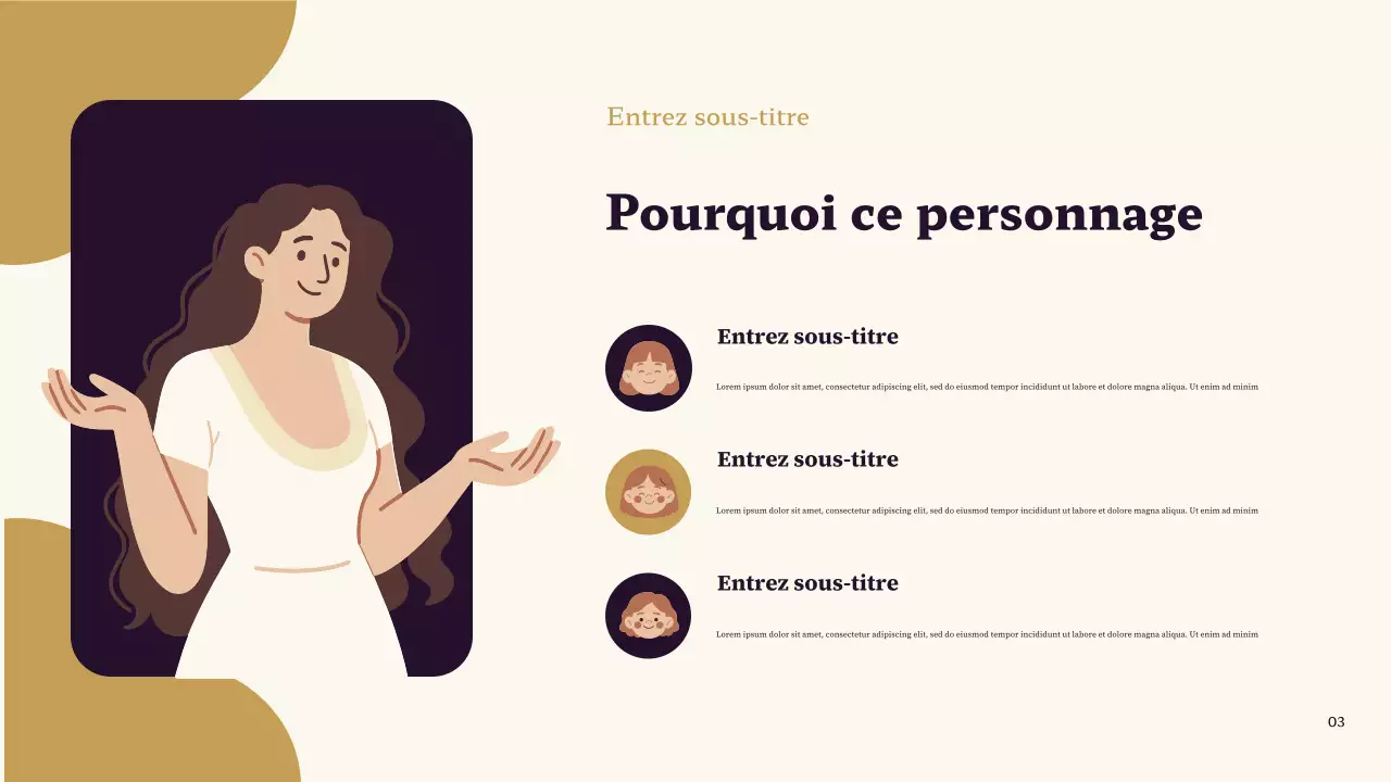 Présentation classique de mon personnage préféré, violet et marron