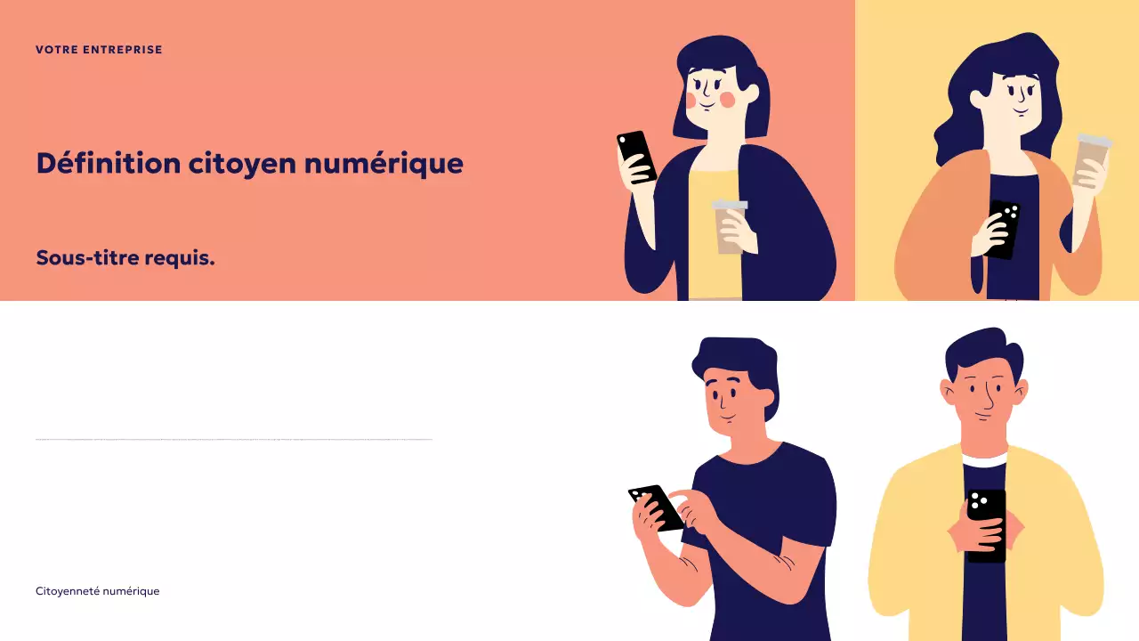 Présentation de la citoyenneté numérique futuriste bleue