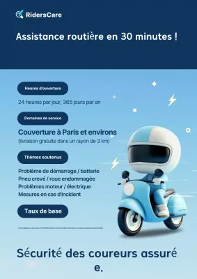 Publicité d'intervention d'urgence pour moto moderne bleu ciel