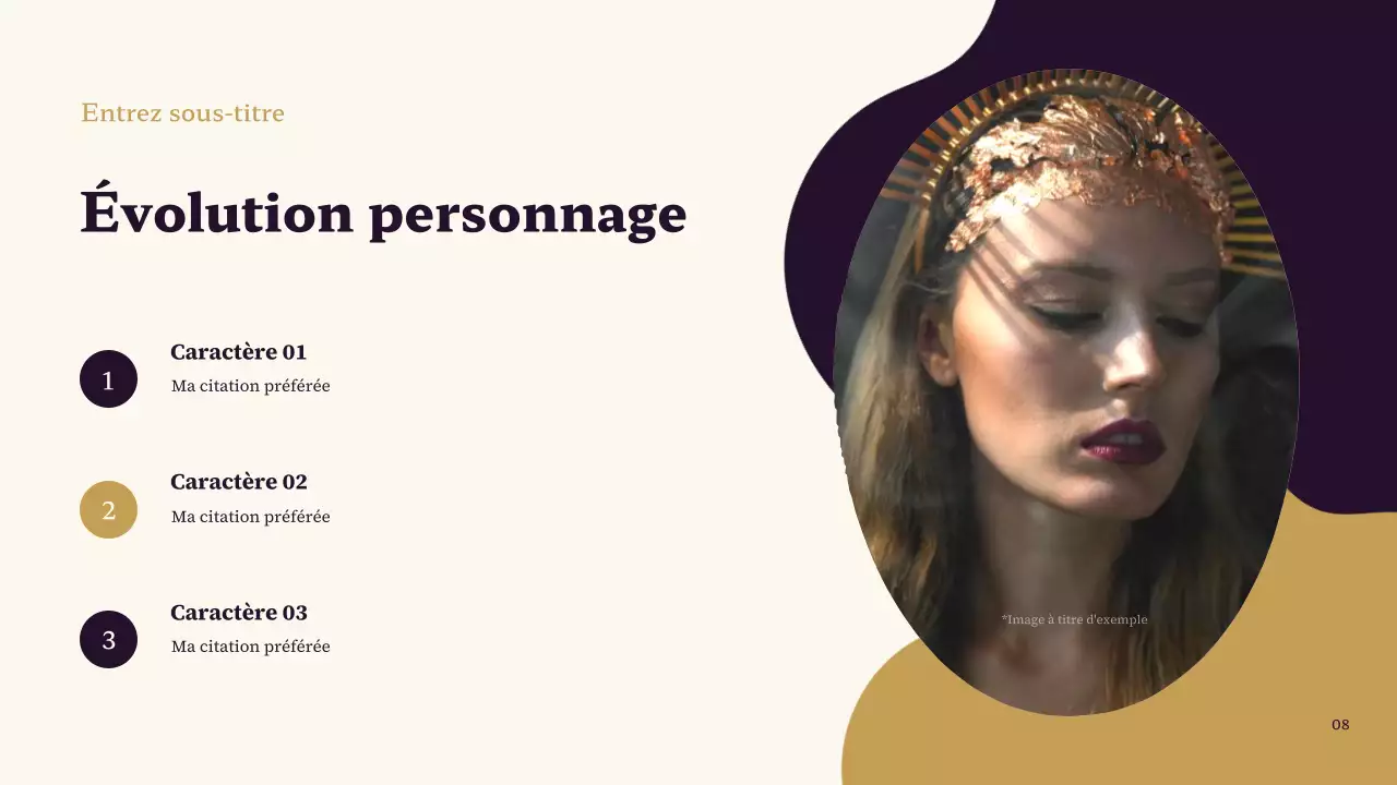 Présentation classique de mon personnage préféré, violet et marron