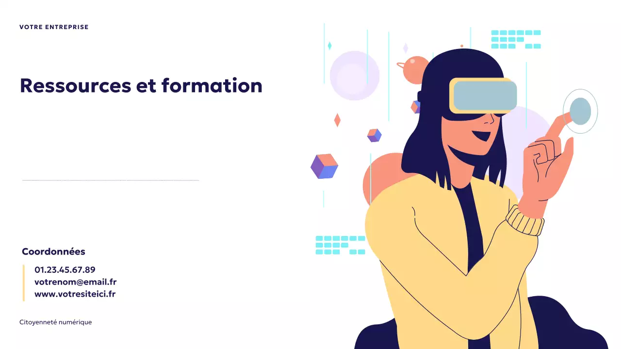 Présentation de la citoyenneté numérique futuriste bleue