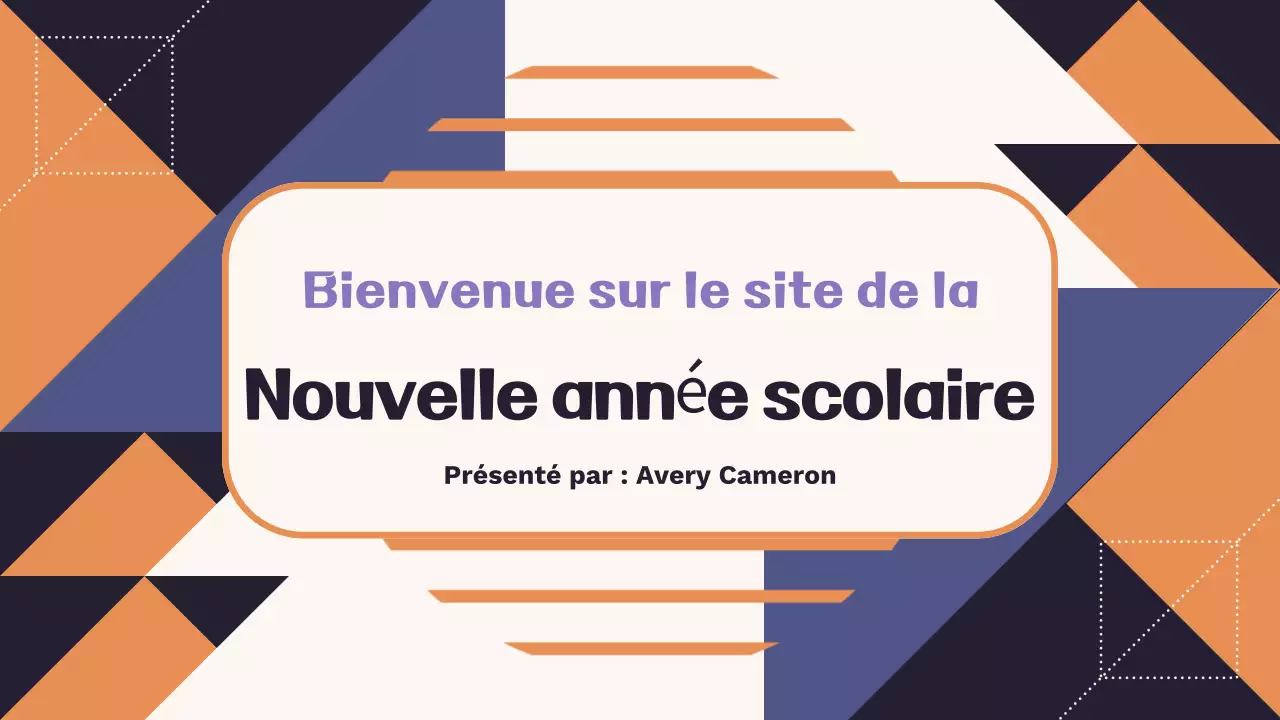 Présentation géométrique orange de la nouvelle année scolaire