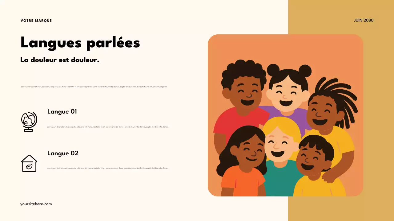 Présentation de la classe multiculturelle rétro orange