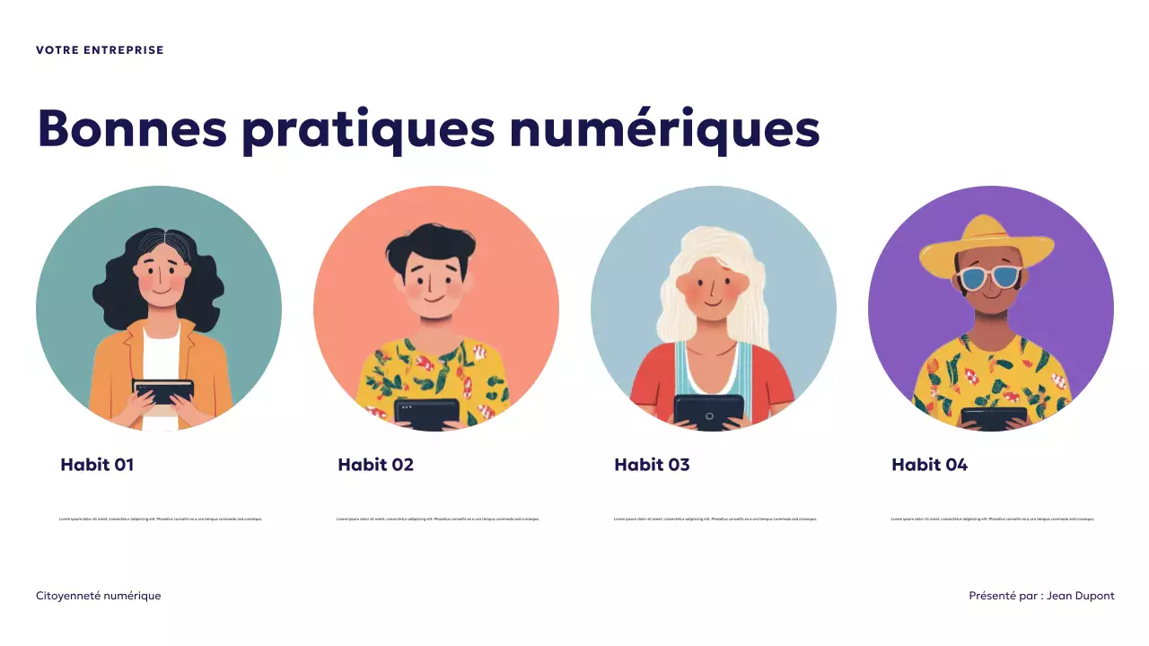 Présentation de la citoyenneté numérique futuriste bleue