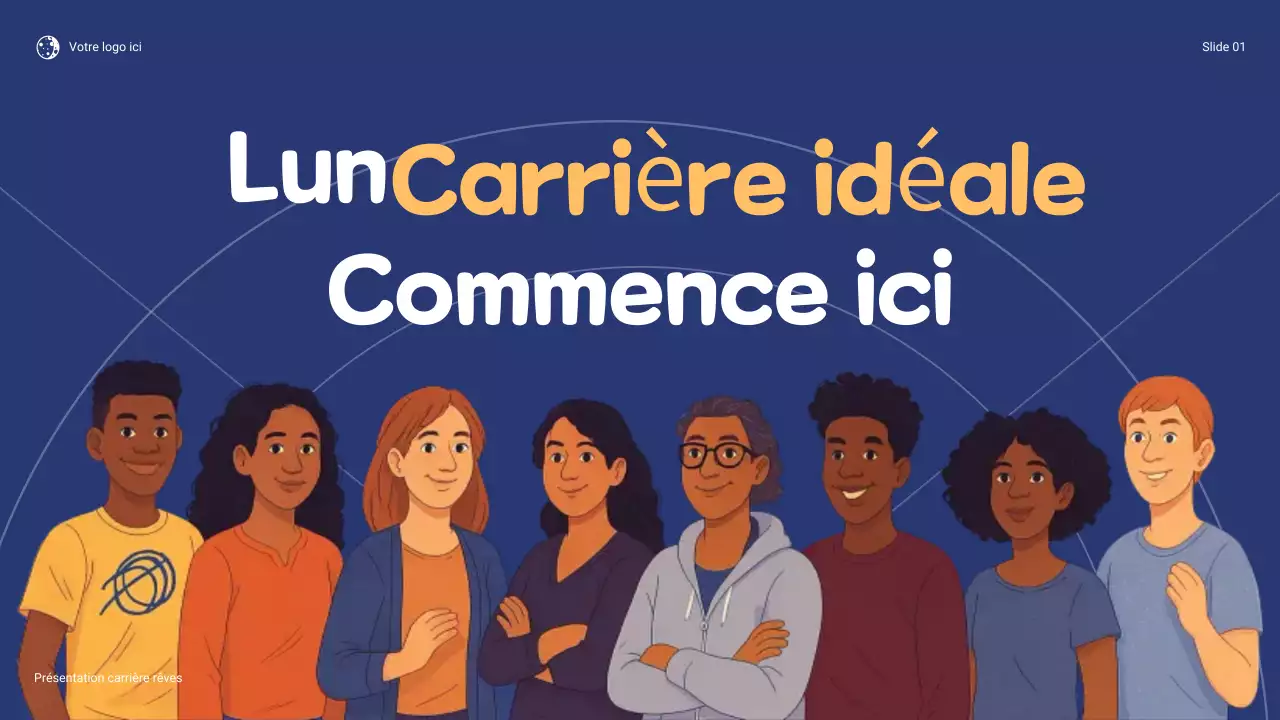 Présentation ludique de ma carrière de rêve en bleu et orange