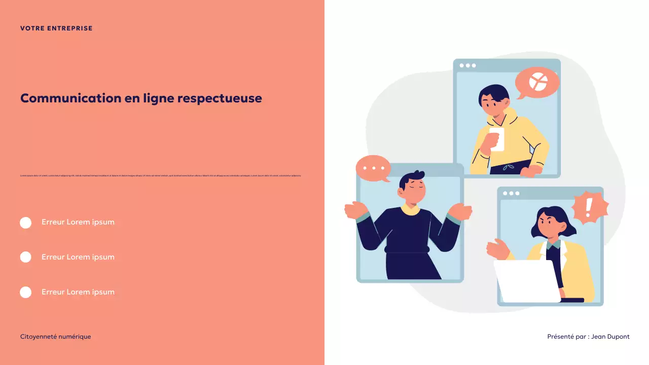 Présentation de la citoyenneté numérique futuriste bleue