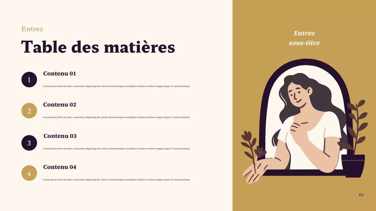 Présentation classique de mon personnage préféré, violet et marron