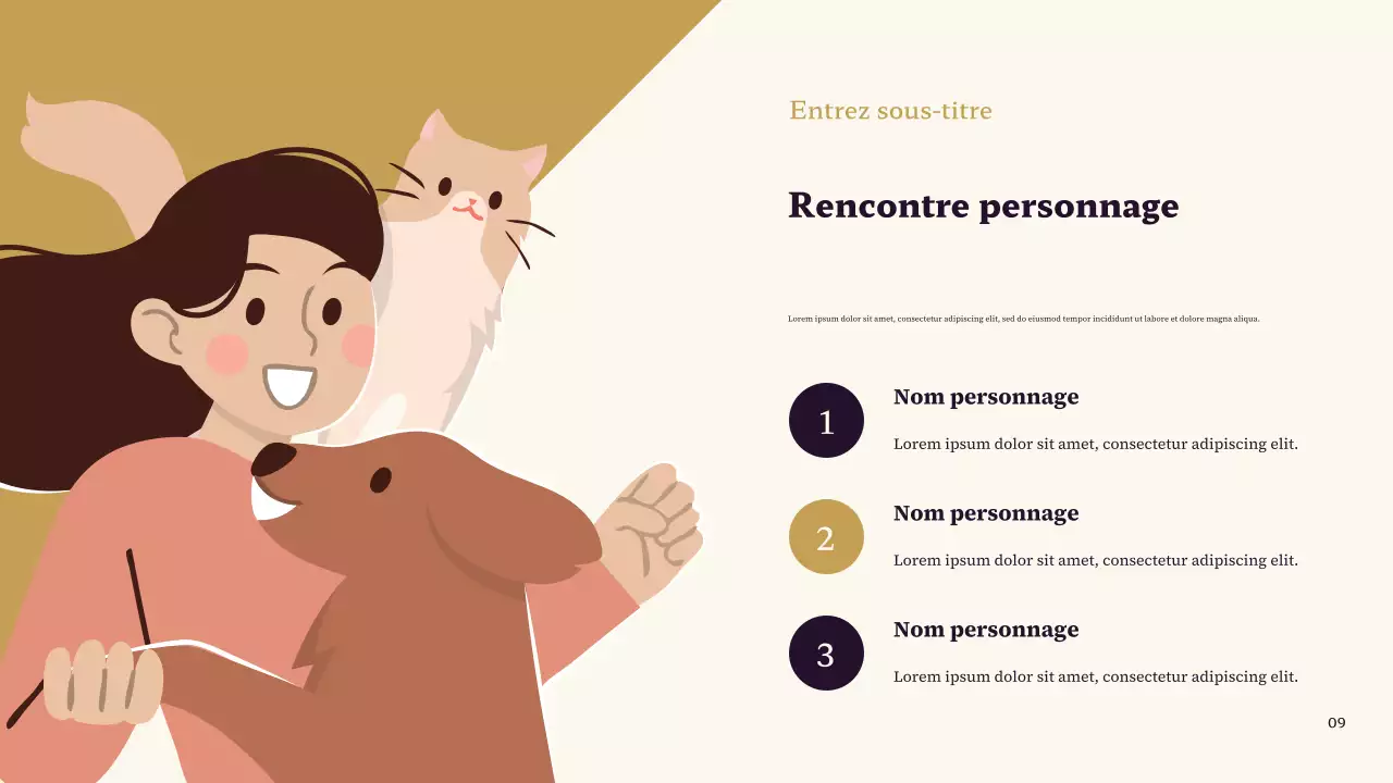 Présentation classique de mon personnage préféré, violet et marron