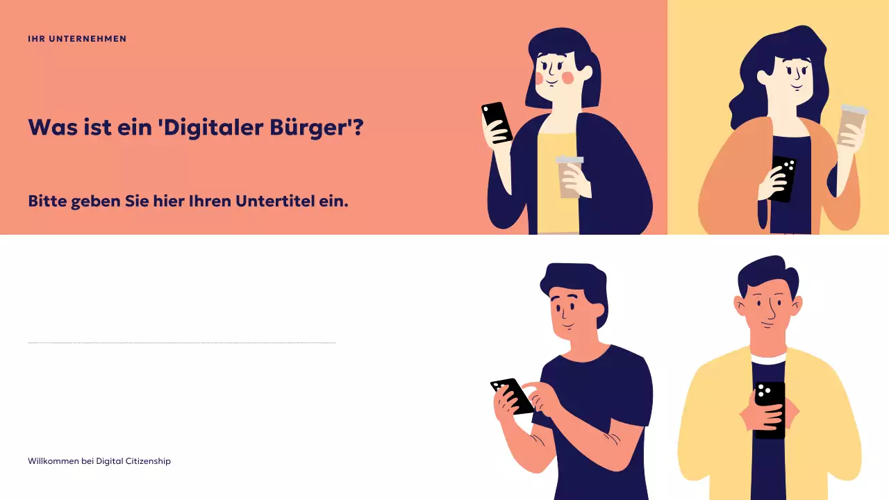 Blaue futuristische digitale Staatsbürgerschaft Präsentation