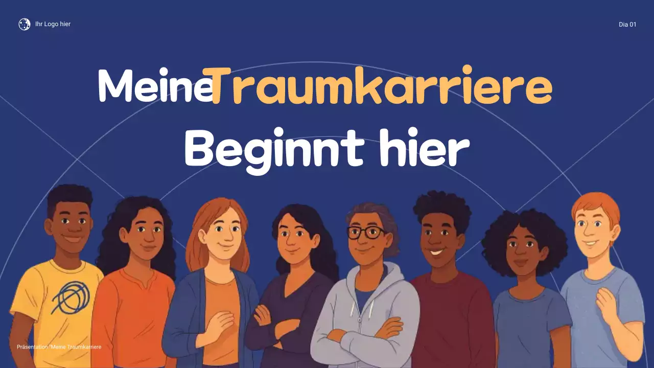 Blau und Orange Verspielte Präsentation „Mein Traumberuf“