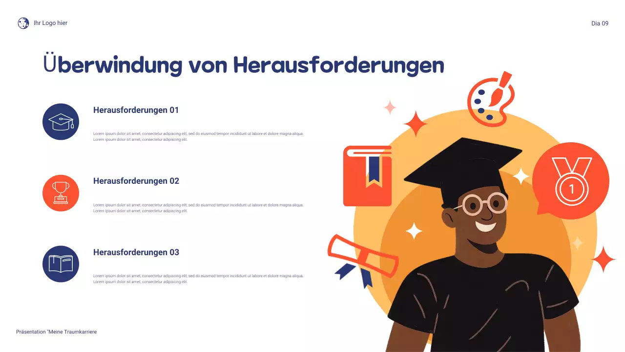 Blau und Orange Verspielte Präsentation „Mein Traumberuf“