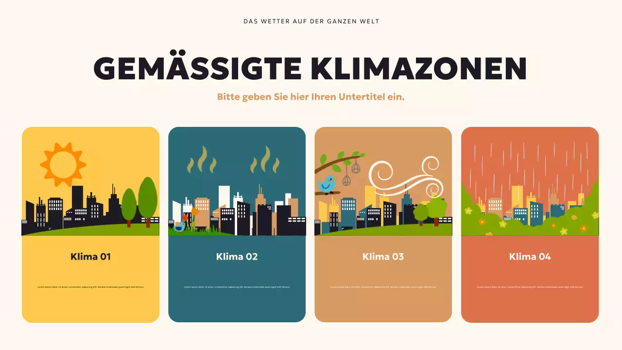 Blaugrüne moderne Wetterpräsentation