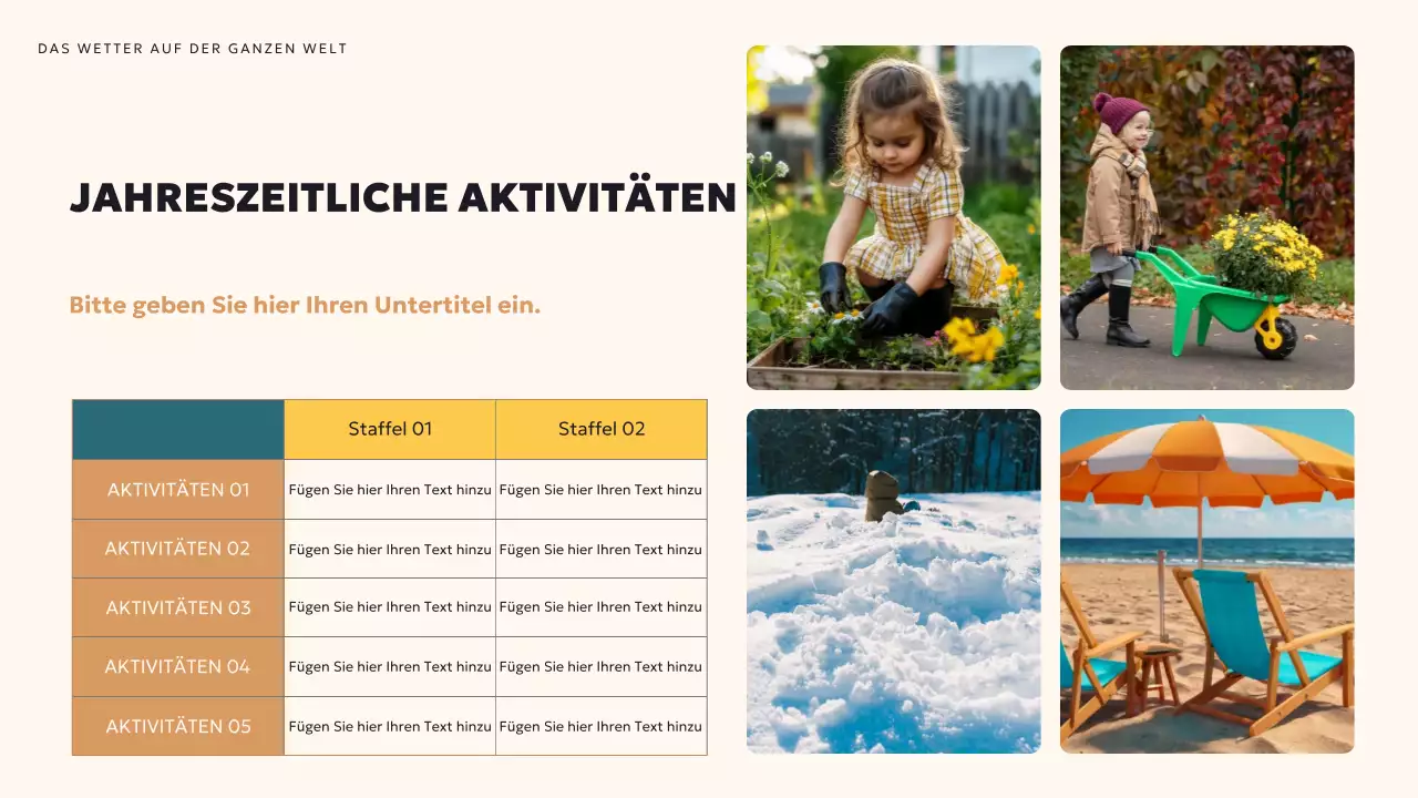 Blaugrüne moderne Wetterpräsentation