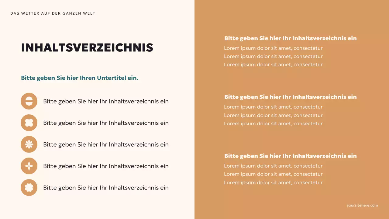 Blaugrüne moderne Wetterpräsentation