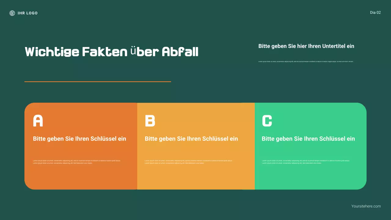 Marineblau und Grün: Moderne Präsentation „Warum Recycling wichtig ist“
