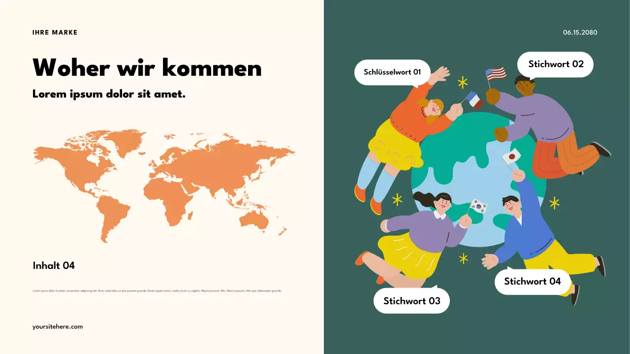 Orange Retro Multikulturelle Klasse Präsentation