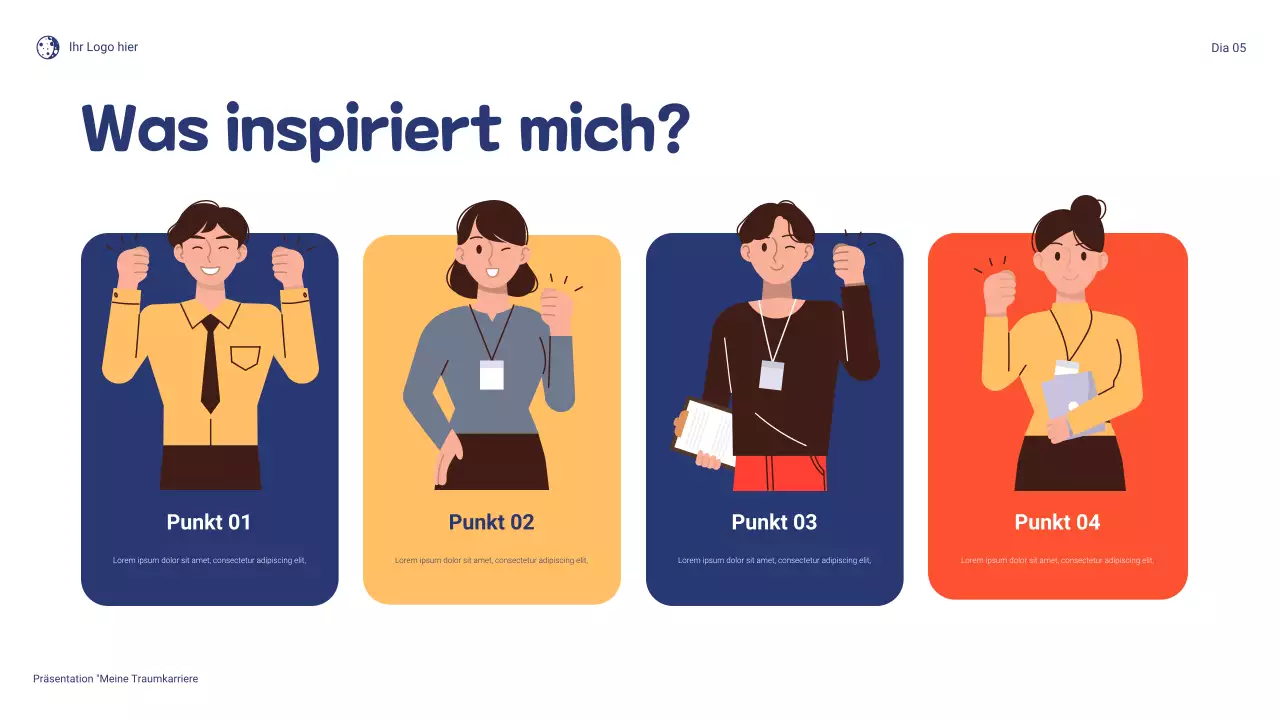 Blau und Orange Verspielte Präsentation „Mein Traumberuf“