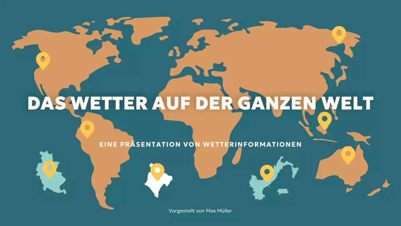 Blaugrüne moderne Wetterpräsentation