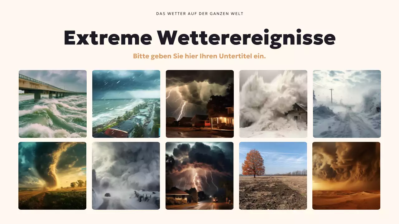 Blaugrüne moderne Wetterpräsentation