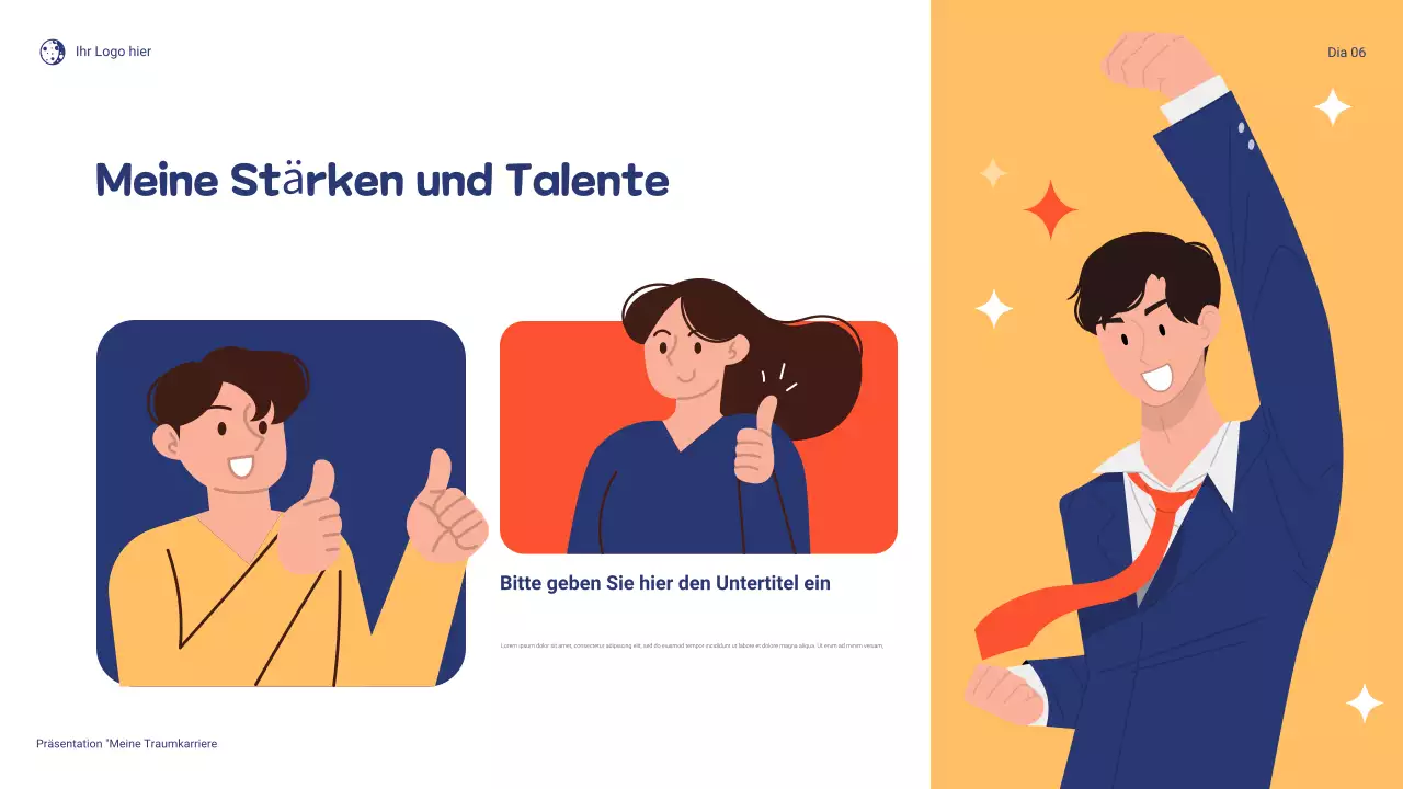 Blau und Orange Verspielte Präsentation „Mein Traumberuf“