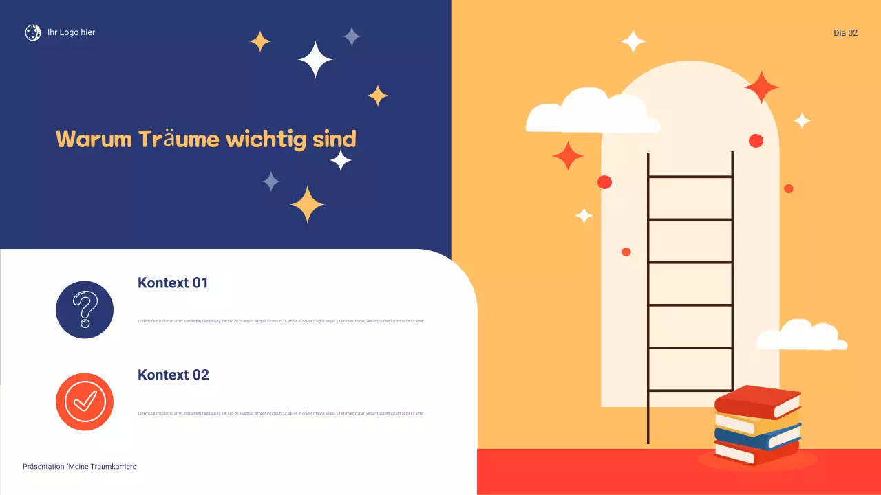 Blau und Orange Verspielte Präsentation „Mein Traumberuf“