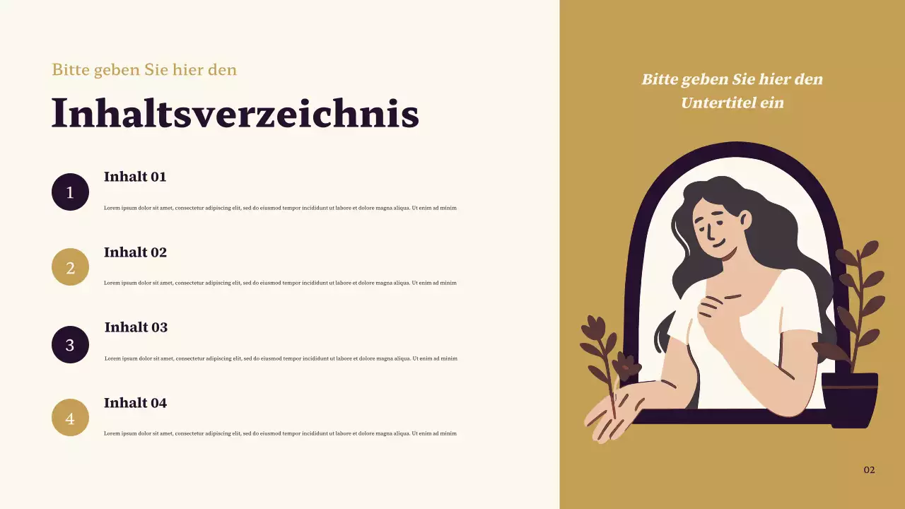 Lila und Braun – Klassische Präsentation „Mein Lieblingscharakter“