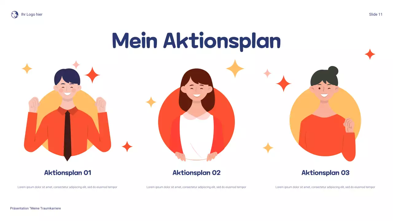 Blau und Orange Verspielte Präsentation „Mein Traumberuf“