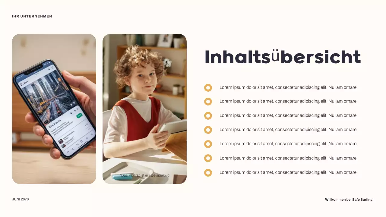 Gelber moderner Internetführer Präsentation