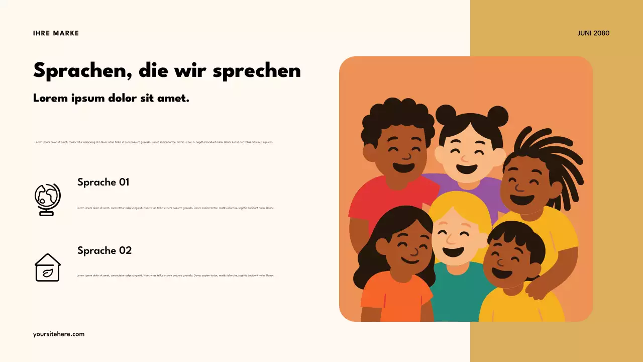 Orange Retro Multikulturelle Klasse Präsentation