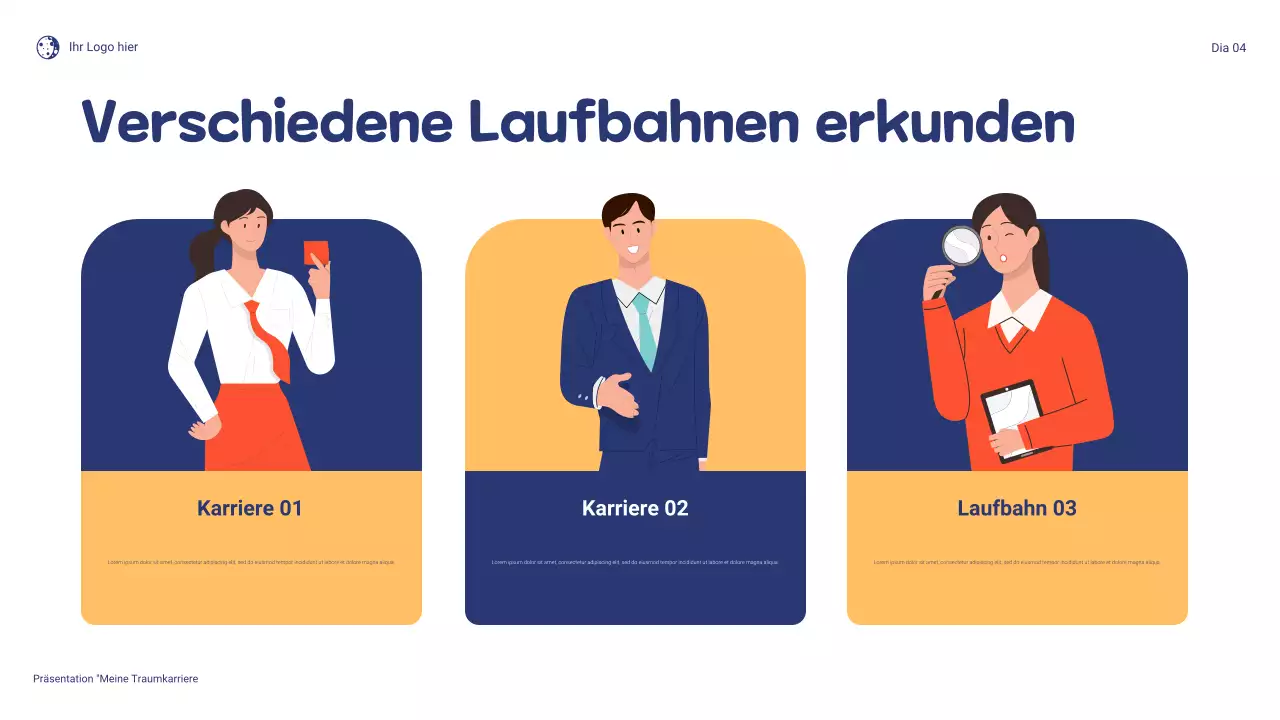 Blau und Orange Verspielte Präsentation „Mein Traumberuf“