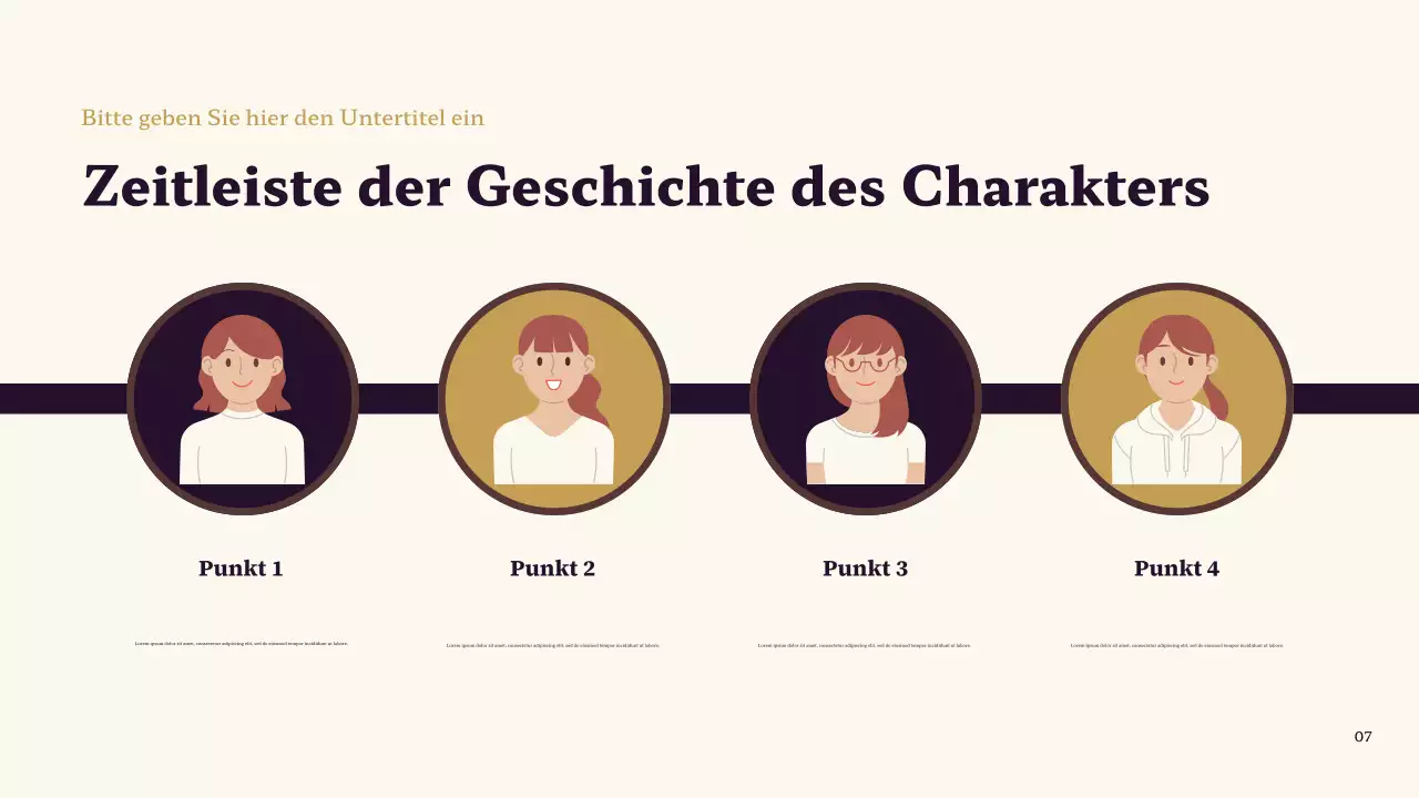 Lila und Braun – Klassische Präsentation „Mein Lieblingscharakter“